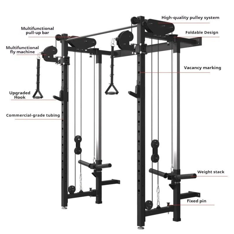 Foldable squat rack wall bird comprehensive trainer