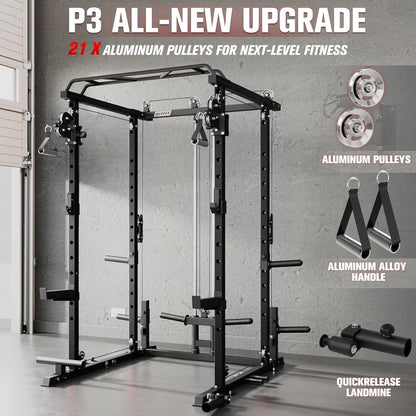 Ultimate PPC-P3 Power Cage & LAT Pulldown System - 1200LB Squat Rack
